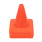 4 durable small orange cones stacked