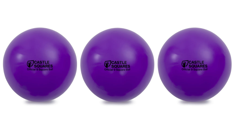 Three purple official 9 Square Balls